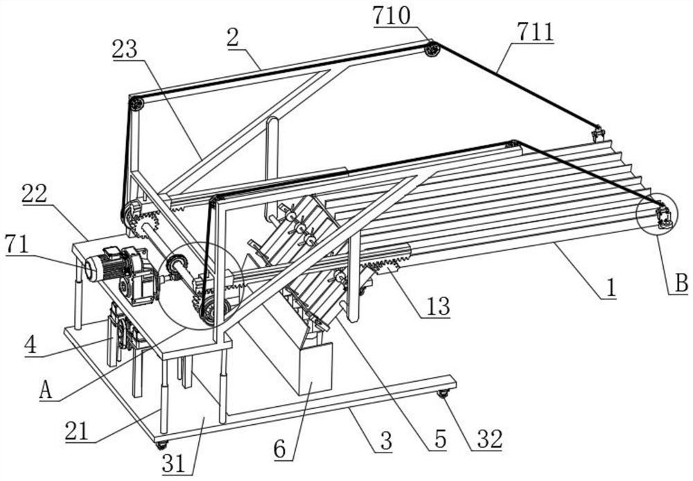 Unloading device facilitating brick unloading