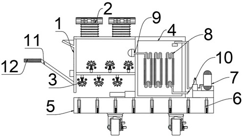 Drying device for lithium ion battery negative electrode material production