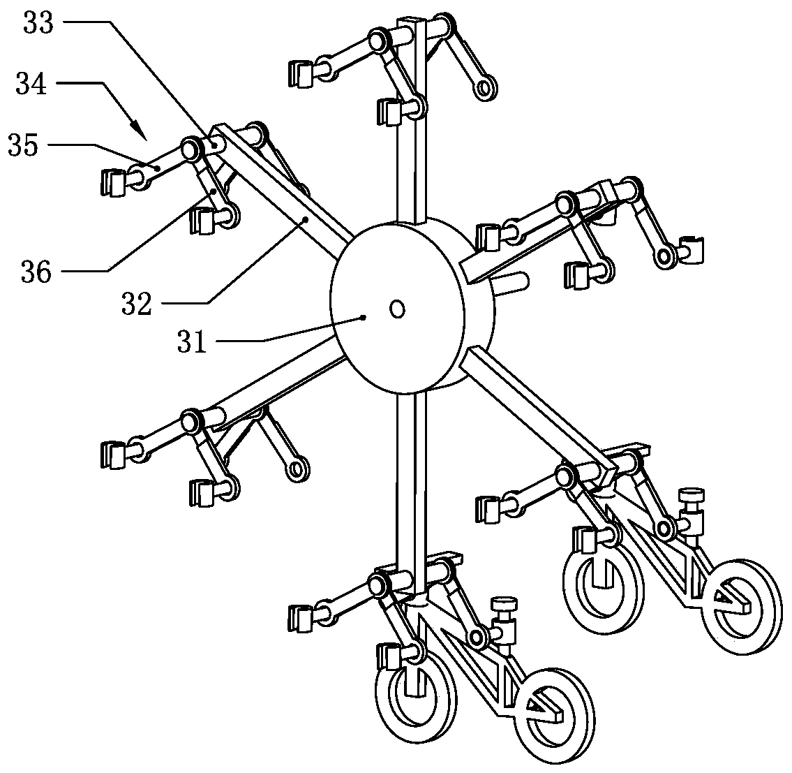 A solar multi-faceted rotating three-dimensional bicycle parking device