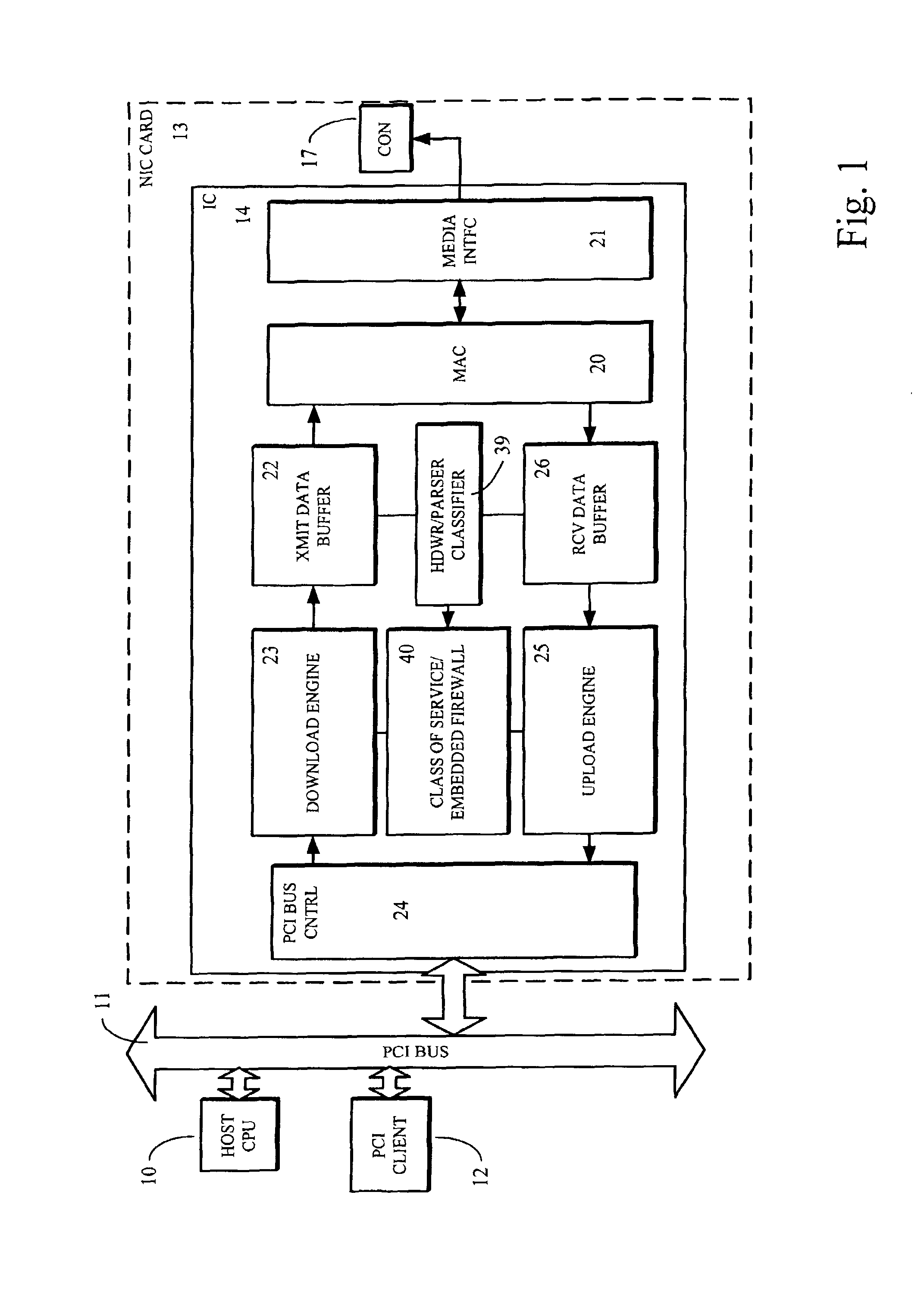 Computer system and network interface with hardware based packet filtering and classification
