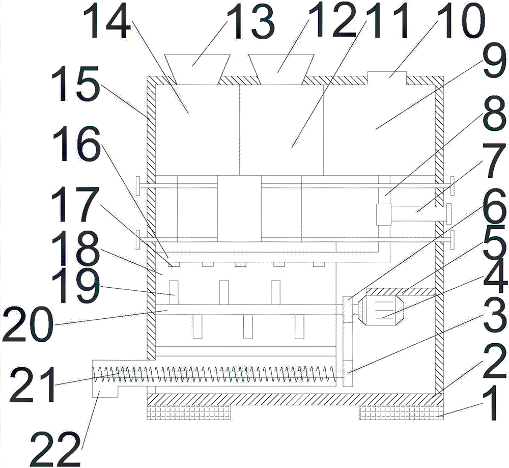 Quantitative feed stirring and mixing apparatus capable of adding water