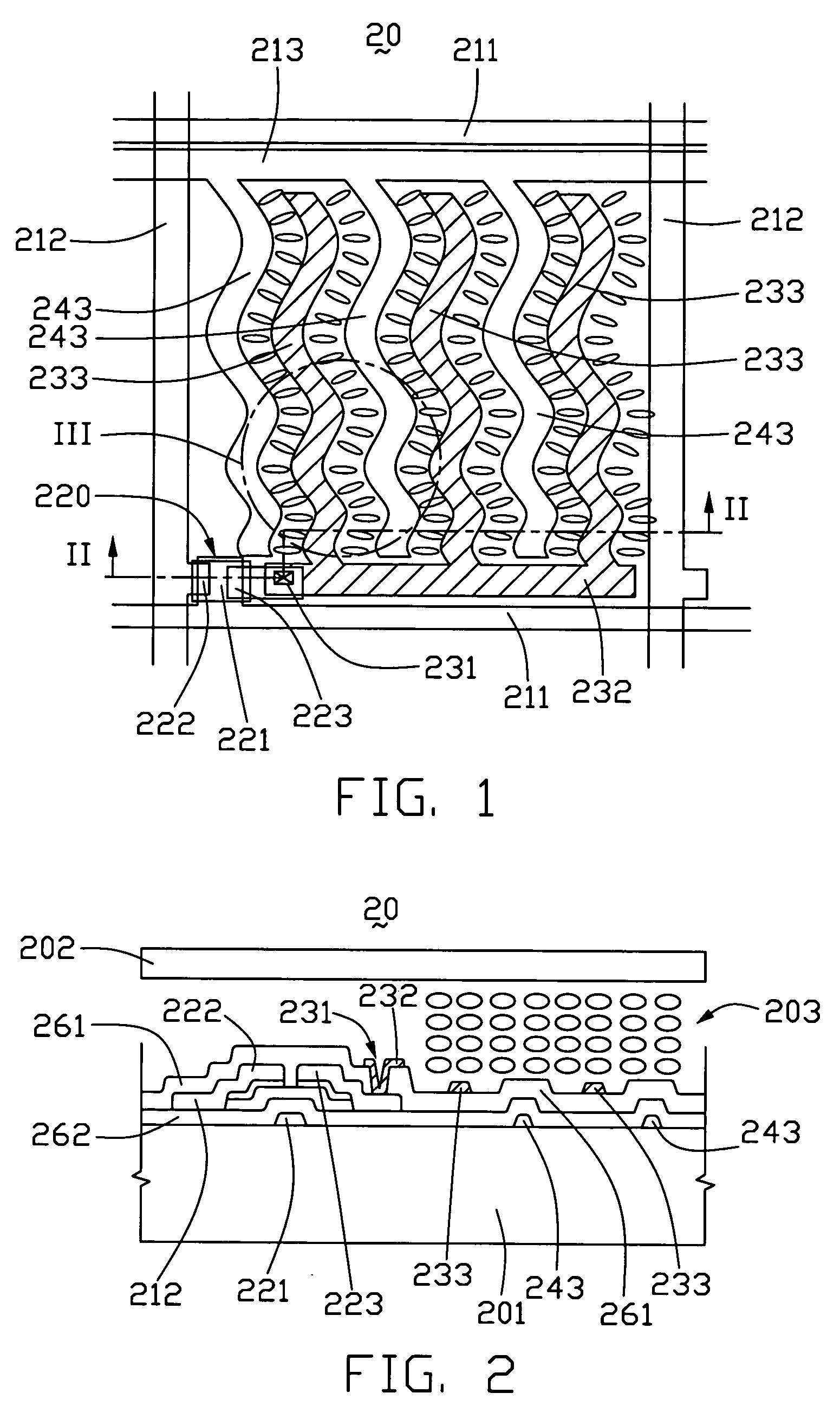 In plane switching liquid crystal display with curved electrodes