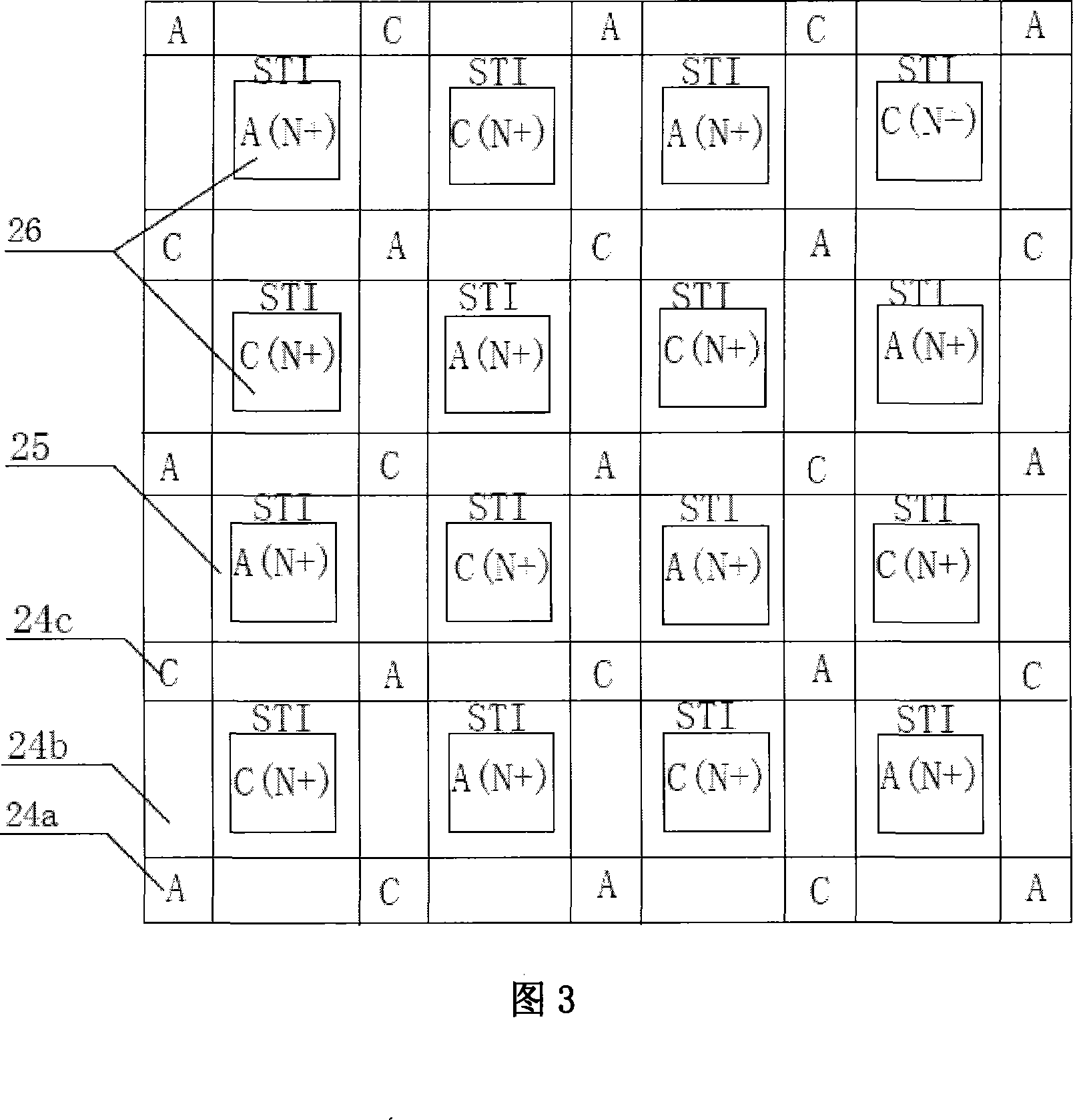 Grid-shaped electrostatic discharge protection device