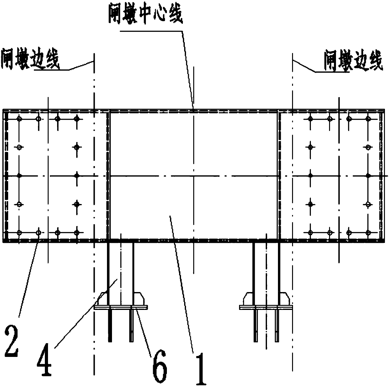 Assembly type structure with concrete-filled-steel-tubular radial gate support and pier