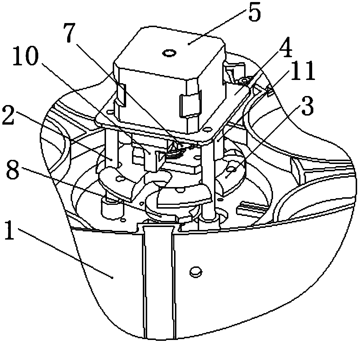 Manual-automatic integrated light spot adjusting device for operating shadowless lamp