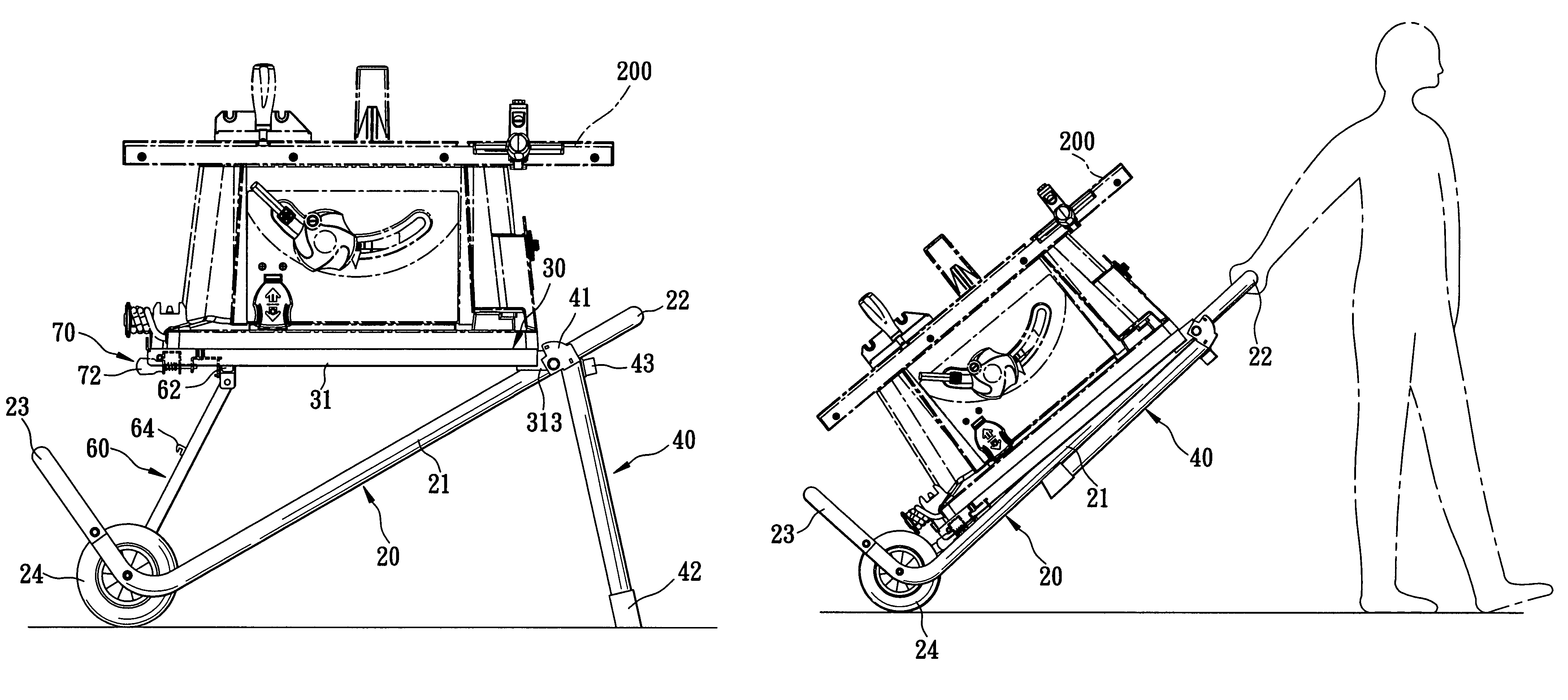 Foldable frame assembly for suspending a machine above a ground surface
