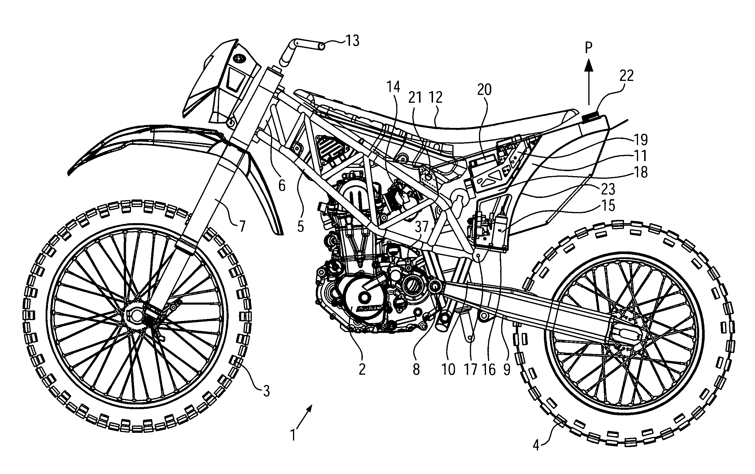 Off-road competition motorcycle