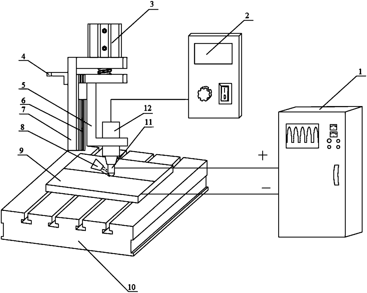 A device for preparing a gradient nanostructure on the surface of a high-strength and high-hardness metal material