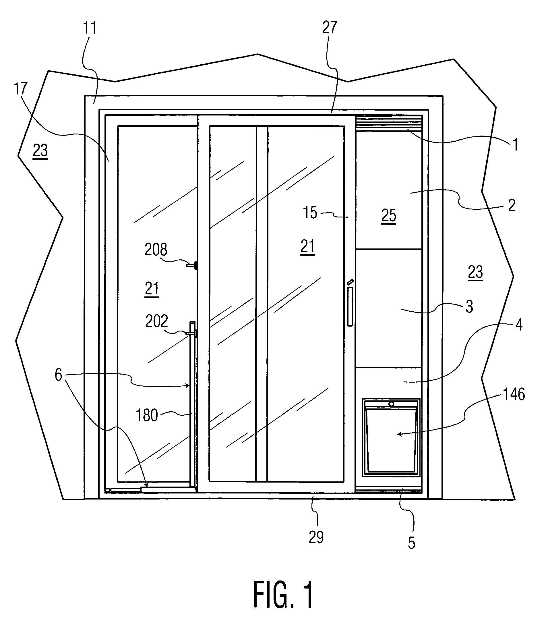 Pet door module with integral security panel and cassette portal