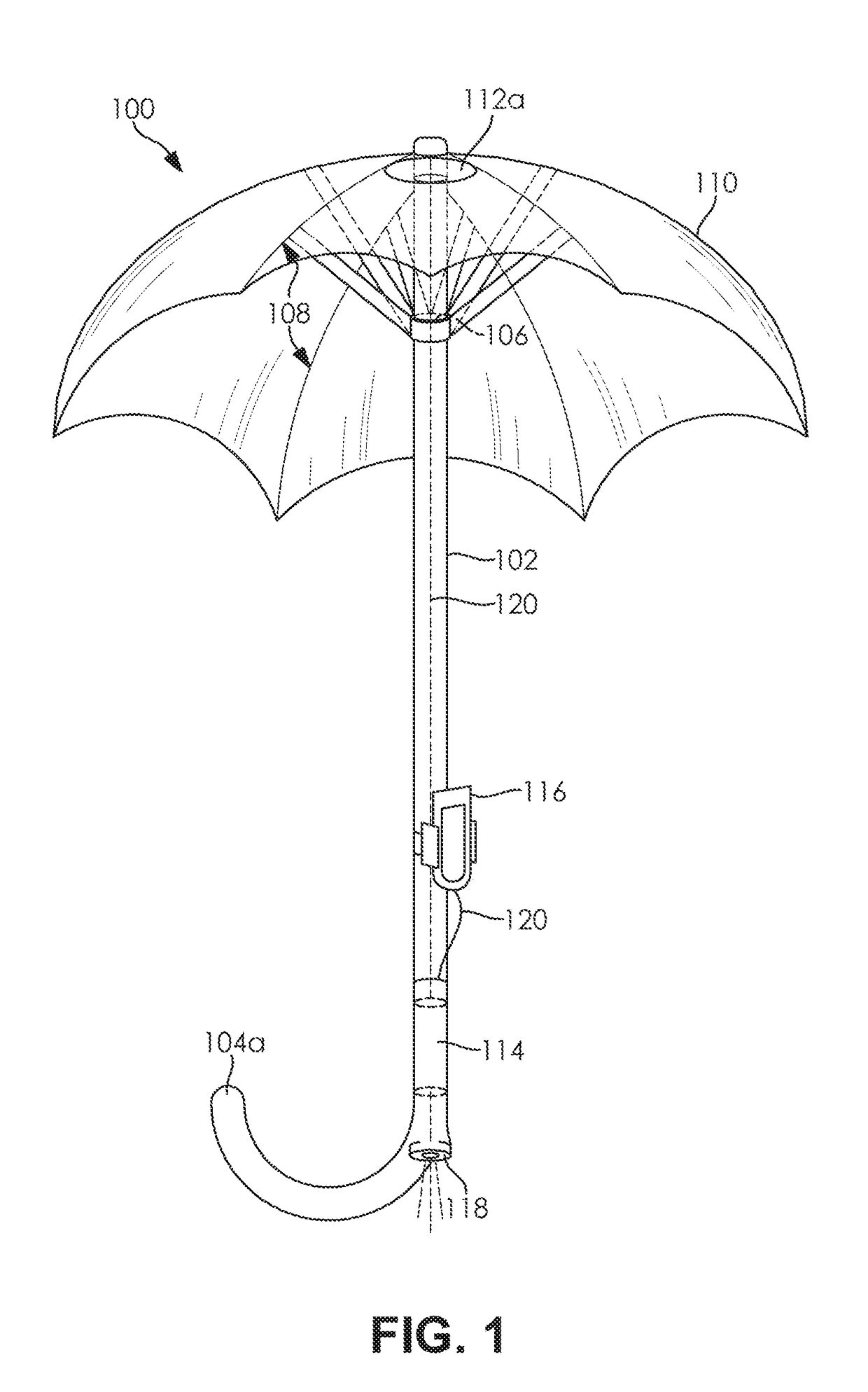 Electrical light-up umbrella