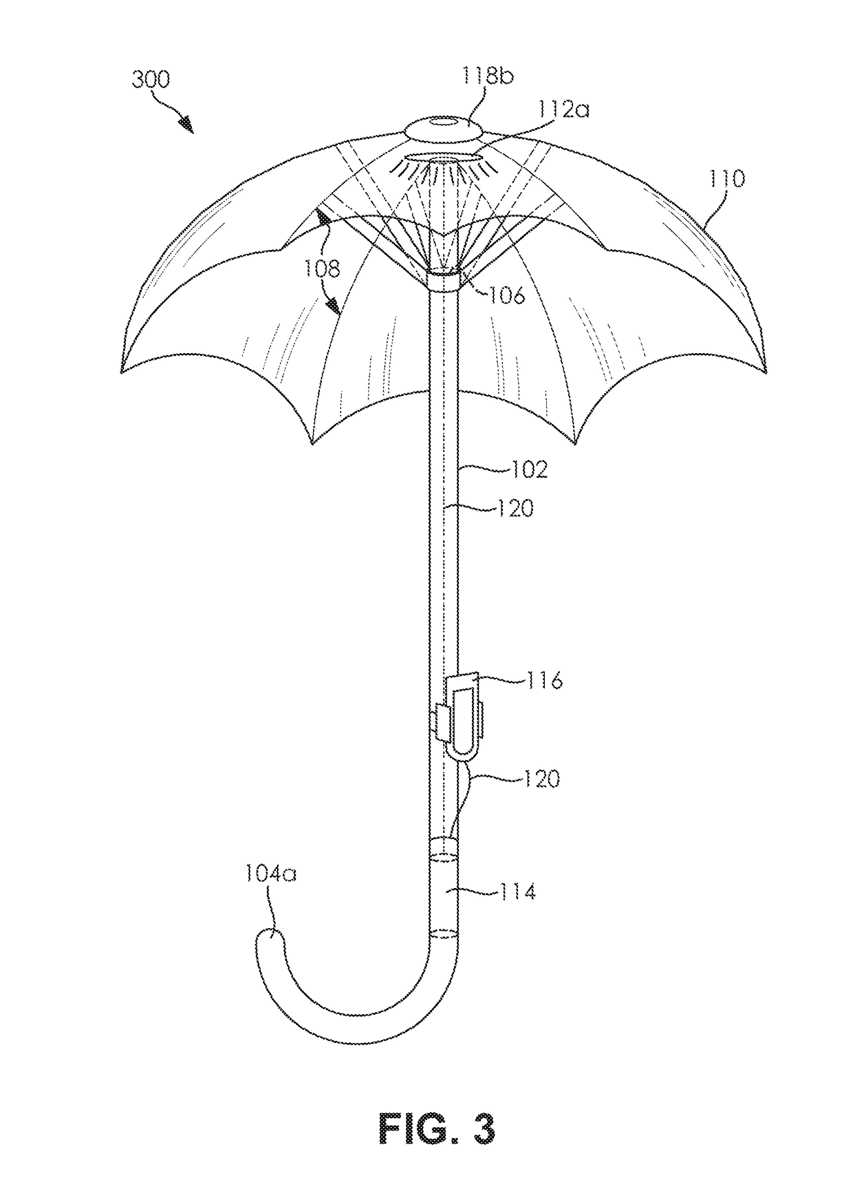 Electrical light-up umbrella