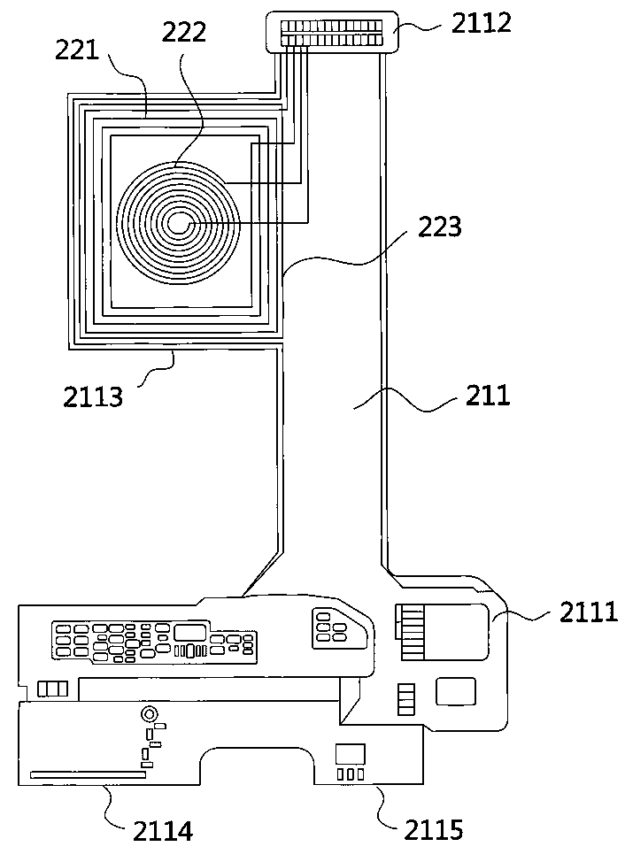Electronic device integrating near-field communication NFC antenna, wireless charging and display screen
