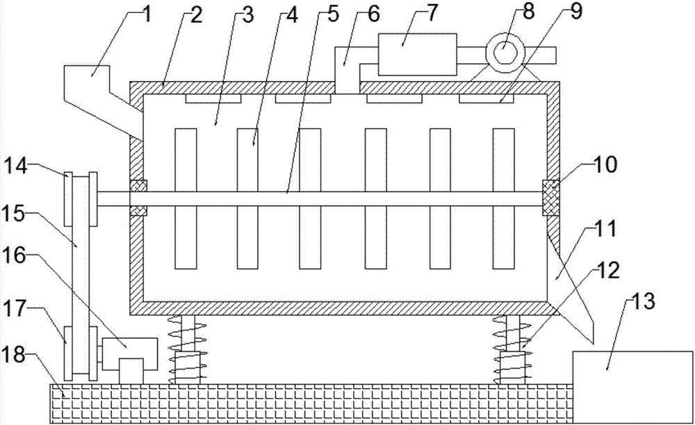 High-efficiency crushing device for medical plastic waste