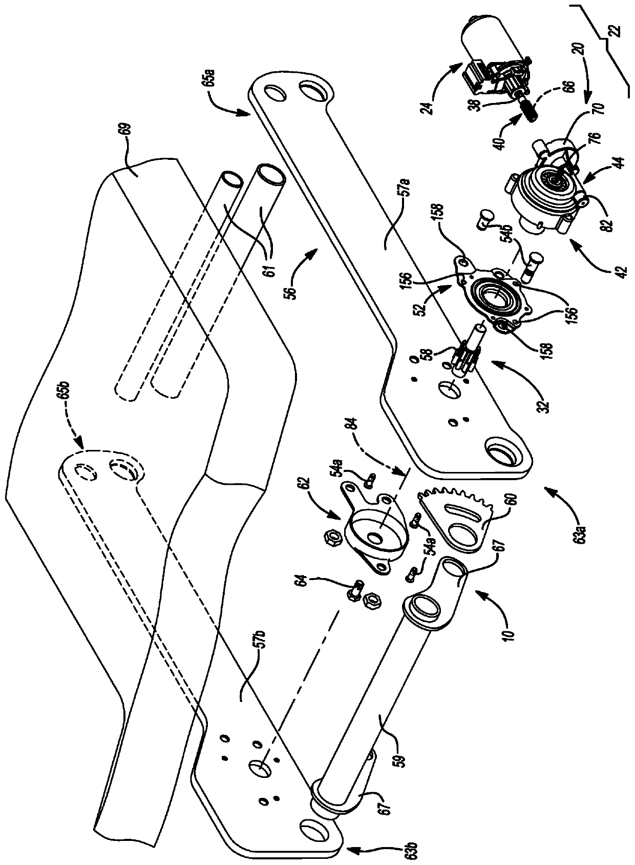 Gear assembly for seat adjustment ware