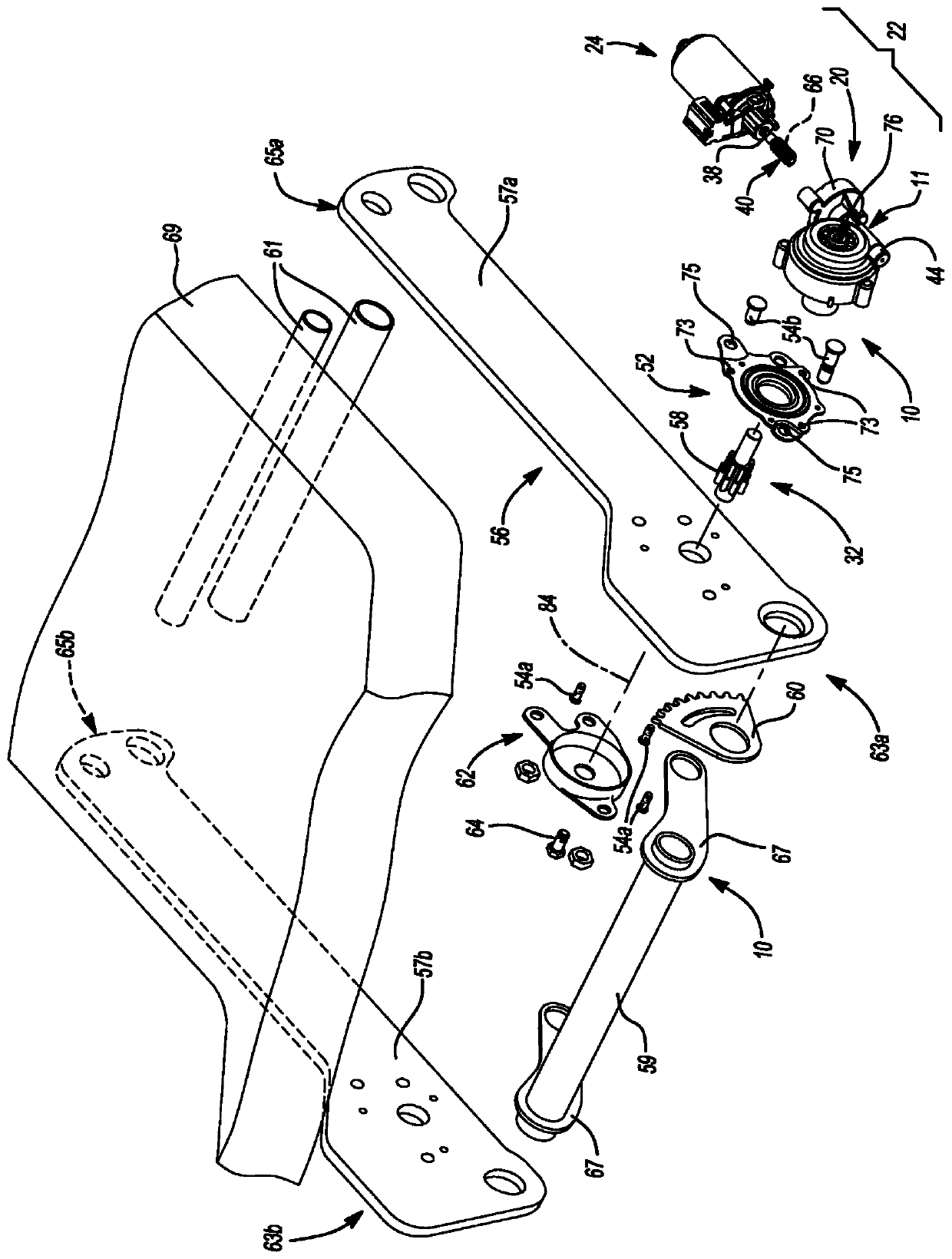 Gear assembly for seat adjustment ware