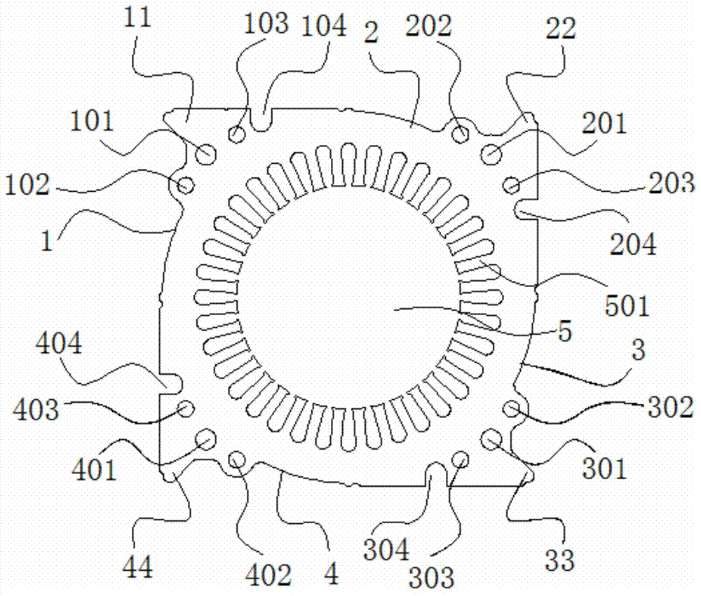 Motor end cap fixed by positioning pins and method