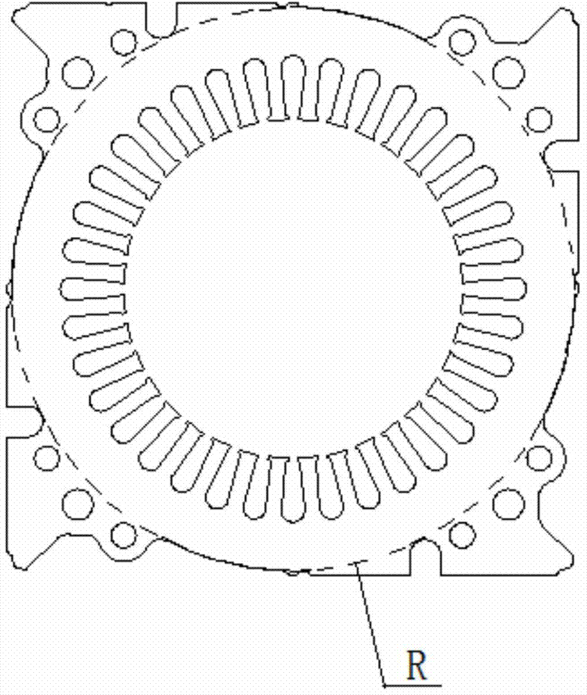 Motor end cap fixed by positioning pins and method