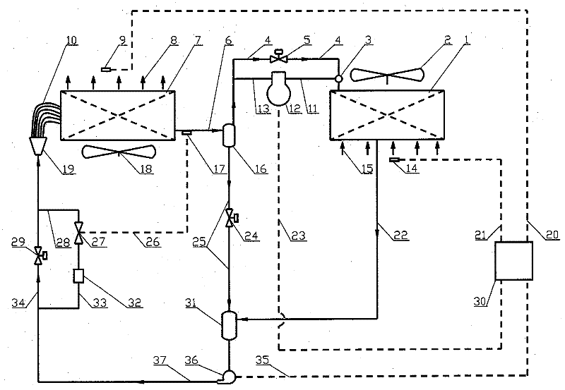 Heat pipe and refrigerating system combined energy transportation method