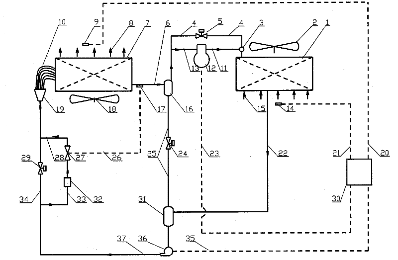 Heat pipe and refrigerating system combined energy transportation method