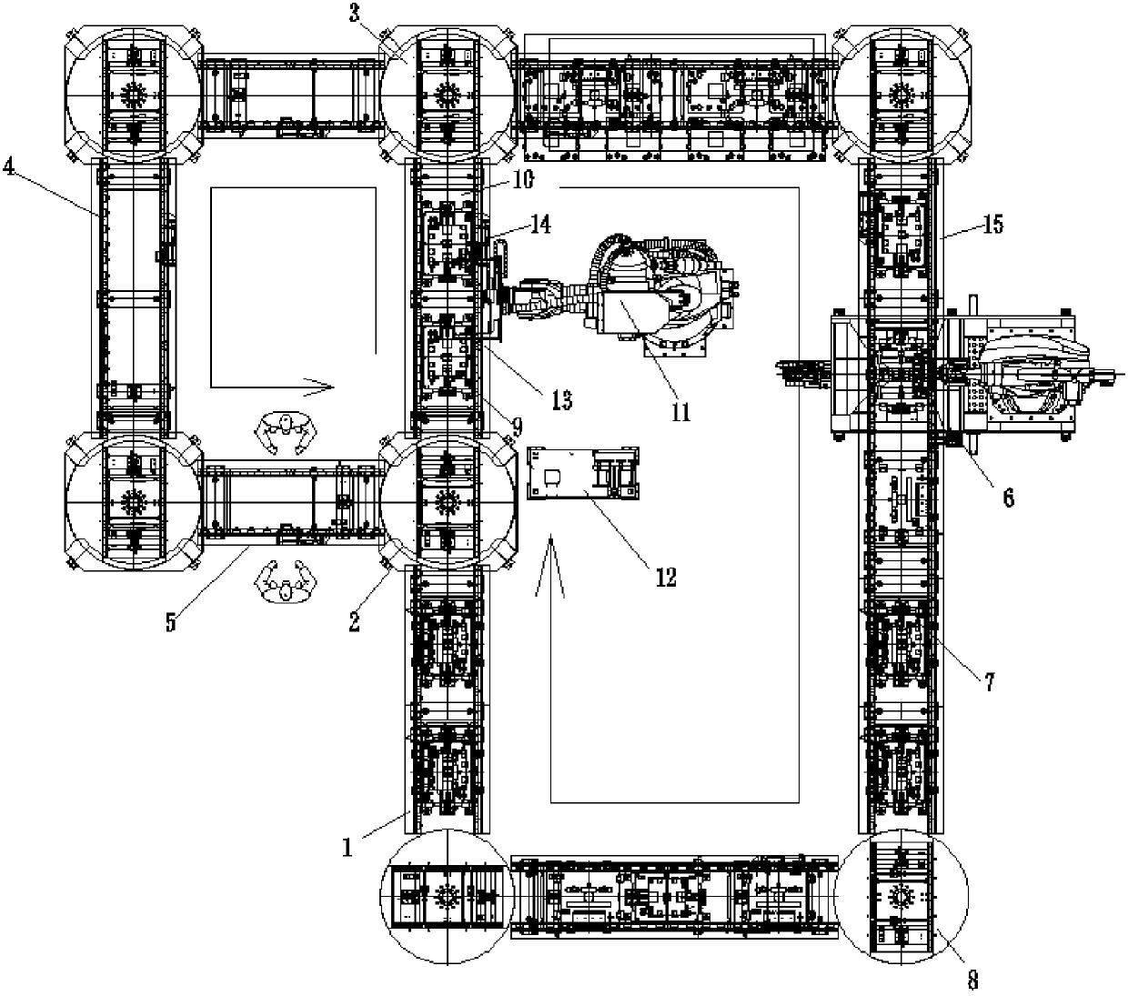Built-in line system of engine piston connecting rod assembly