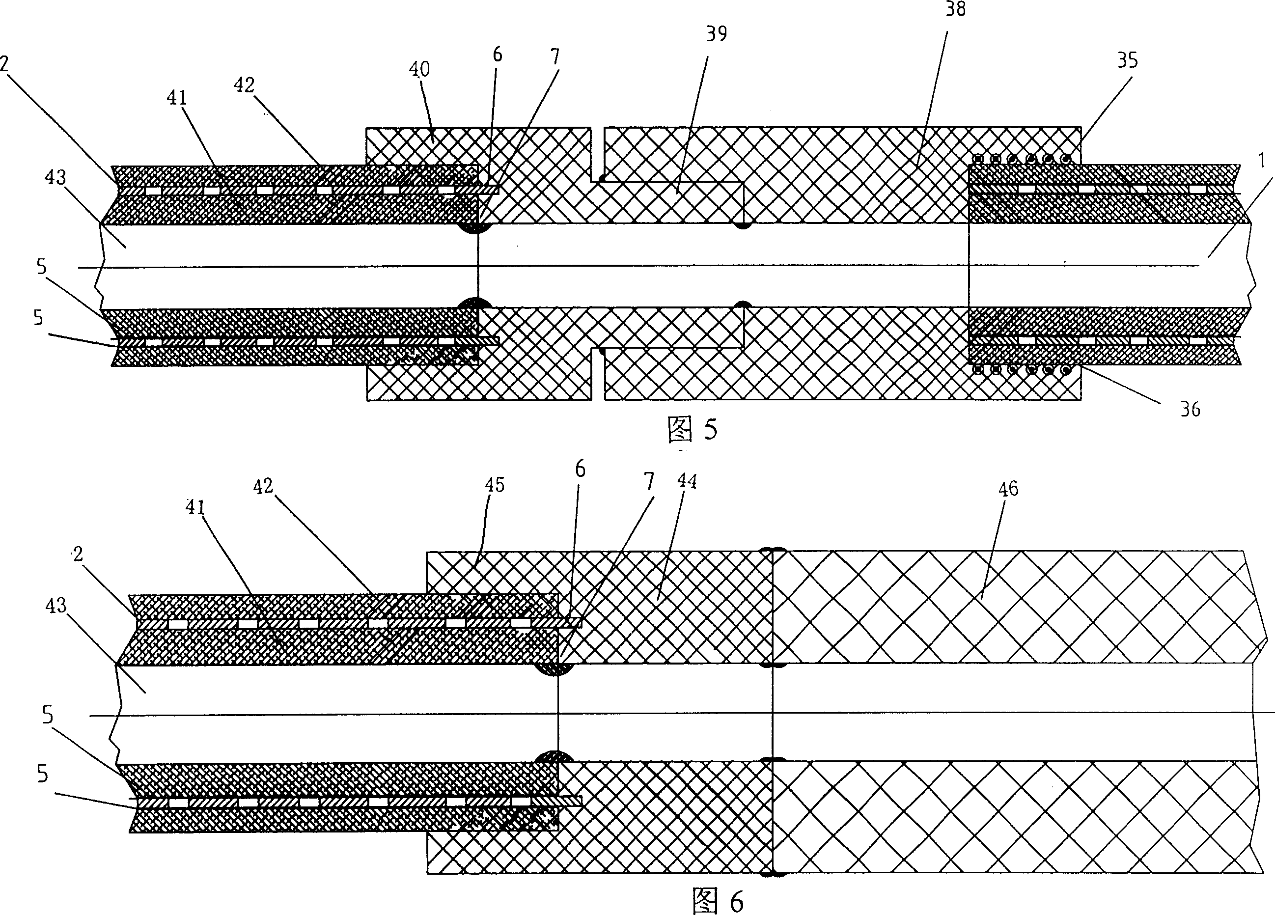 Pipe network for connecting holed metal skeleton reinforced plastic composite pipe and plastic connector