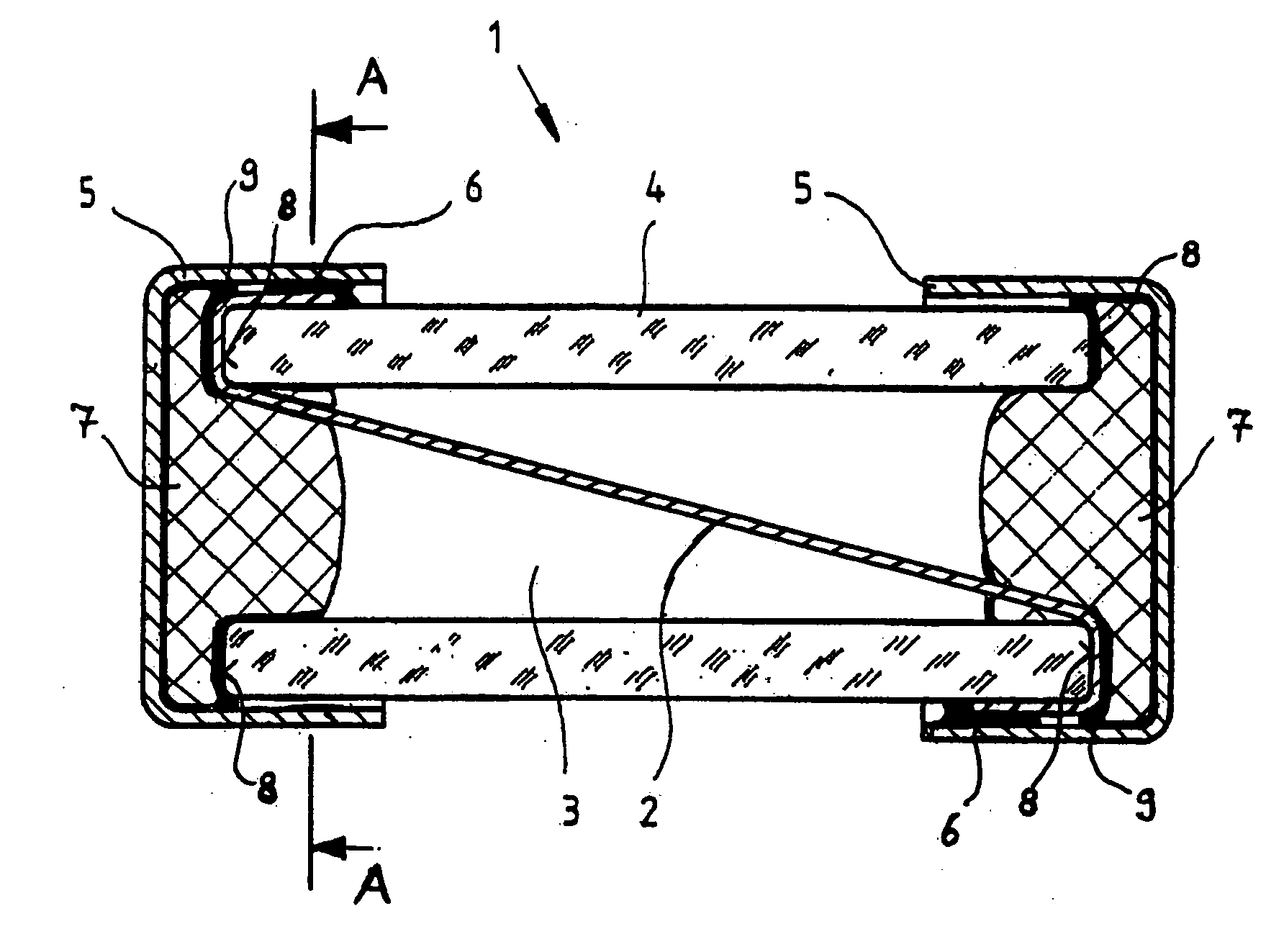 Tubular fuse component with end caps with a hermetically sealing plastic sealing body insert