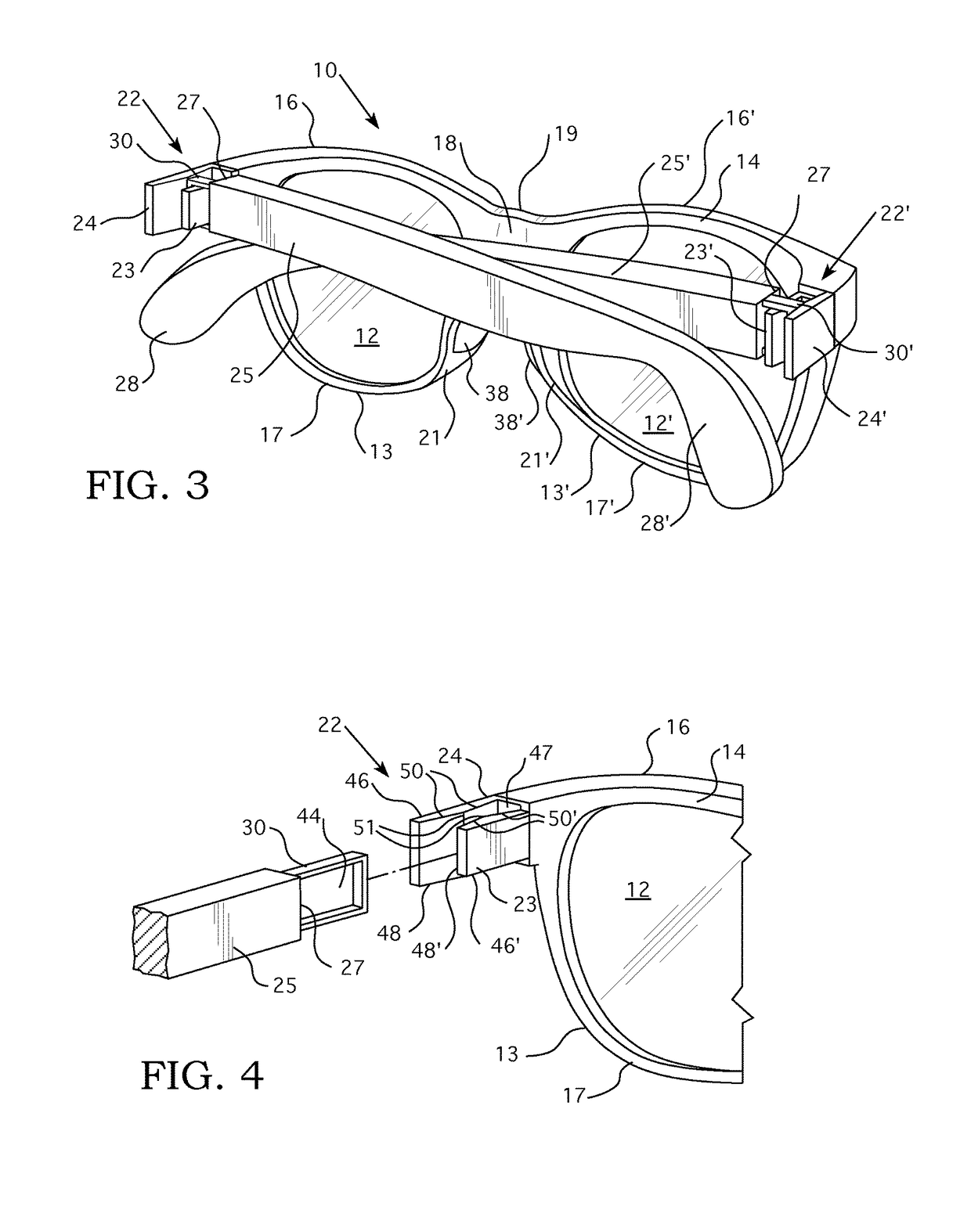 Eyeglasses with Detachable Temples and Nose Grip and Method of Use