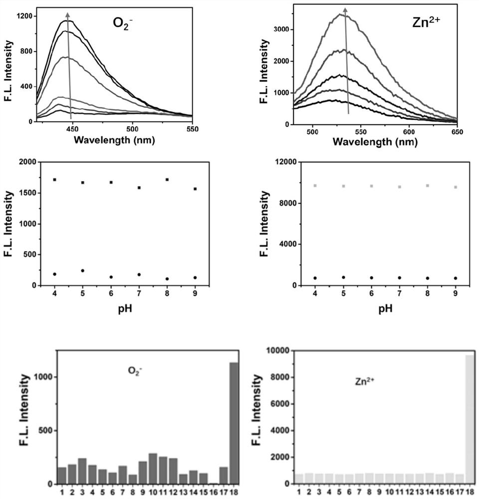 A kind of two-color fluorescent probe and its synthesis method and application