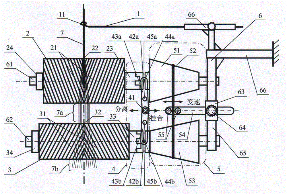 Two-roller differential two-stage split yarn spreader, spinning method and its application