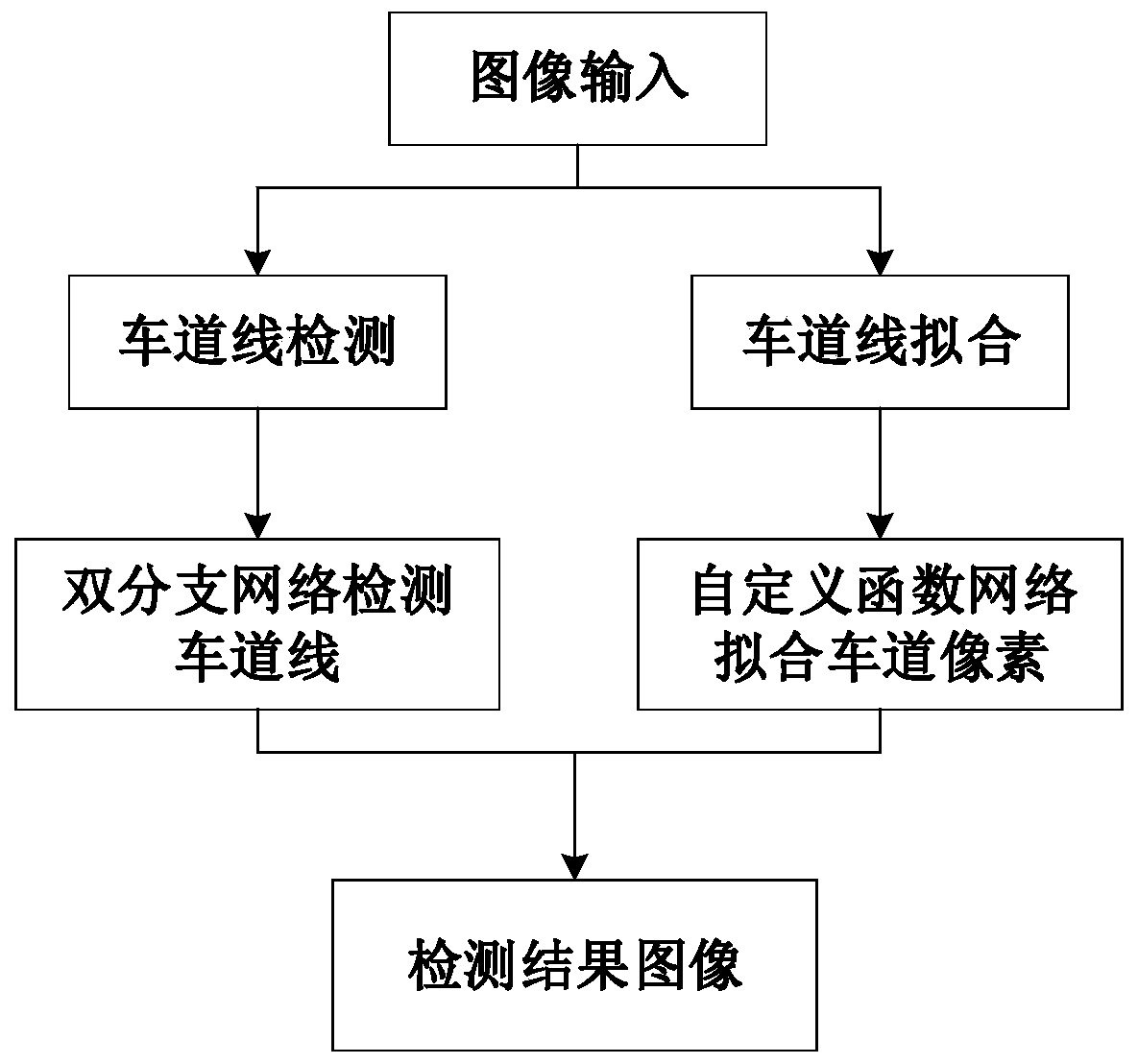 Lane line detection system and method combining double-branch network and user-defined function network