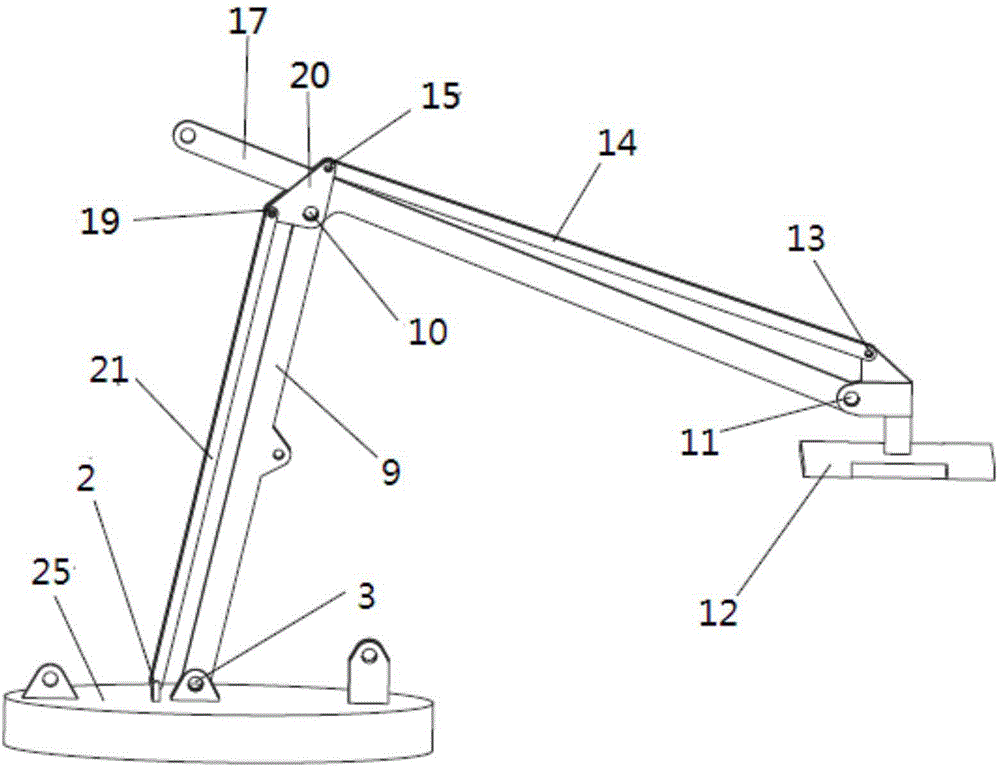 Three-freedom degree controllable mechanism type mobile mechanical arm