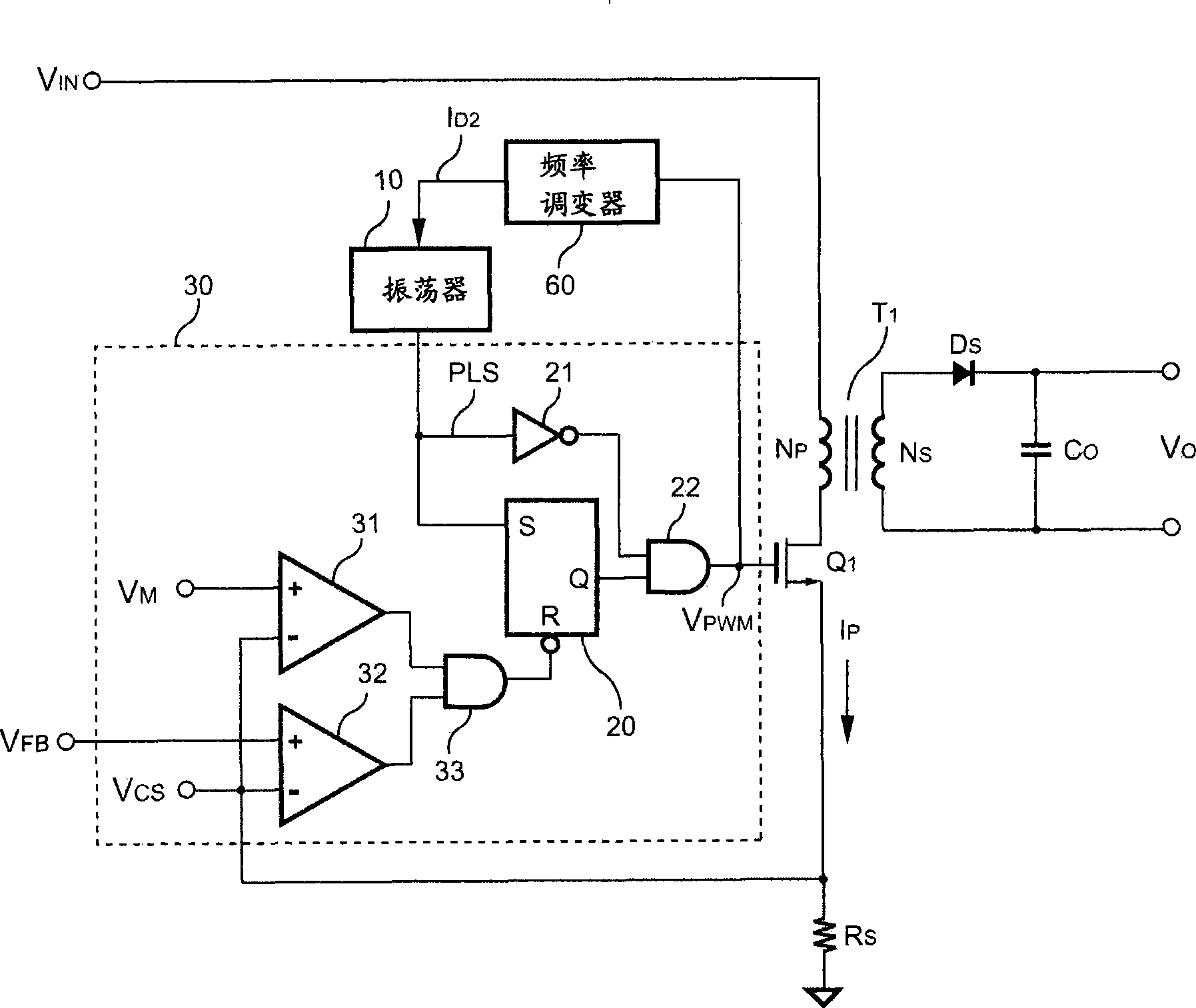 Pwm controller for compensating a maximum output power and power supply convertor