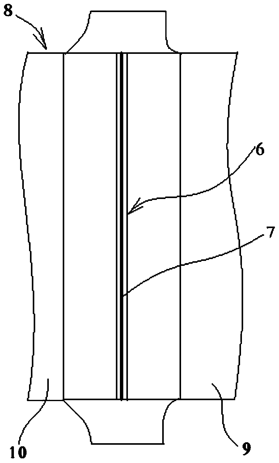 Mold and method for machining reverse folding line between upper cover and lower cover of packaging box