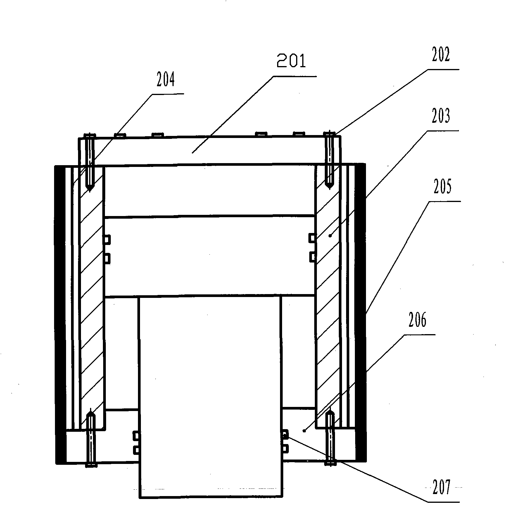Combined rectangular oil cylinder