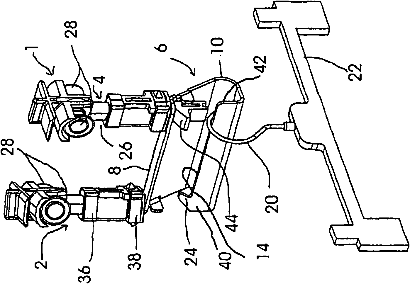 Conveying means for an overhead conveyer