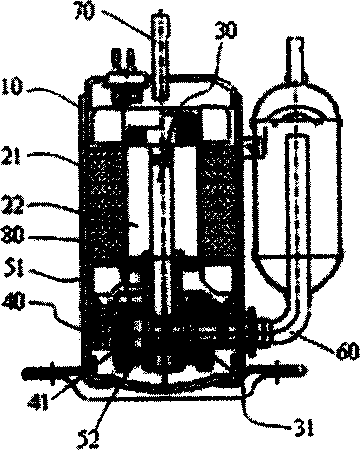 Silencing device of compressor