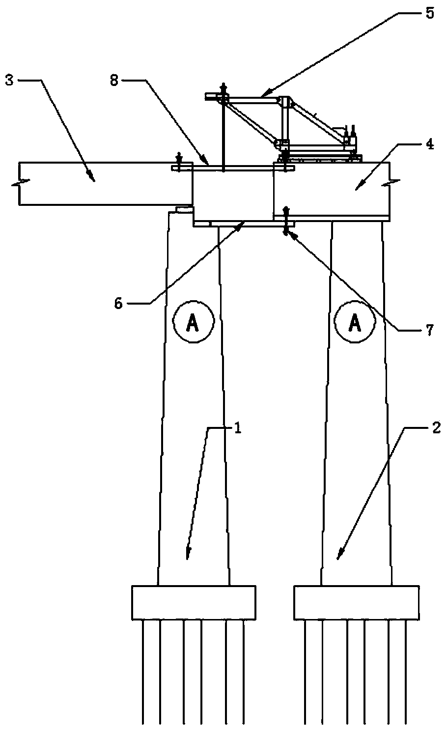 High pier continuous beam side span cast-in-place section and closed section integrated construction system and construction method