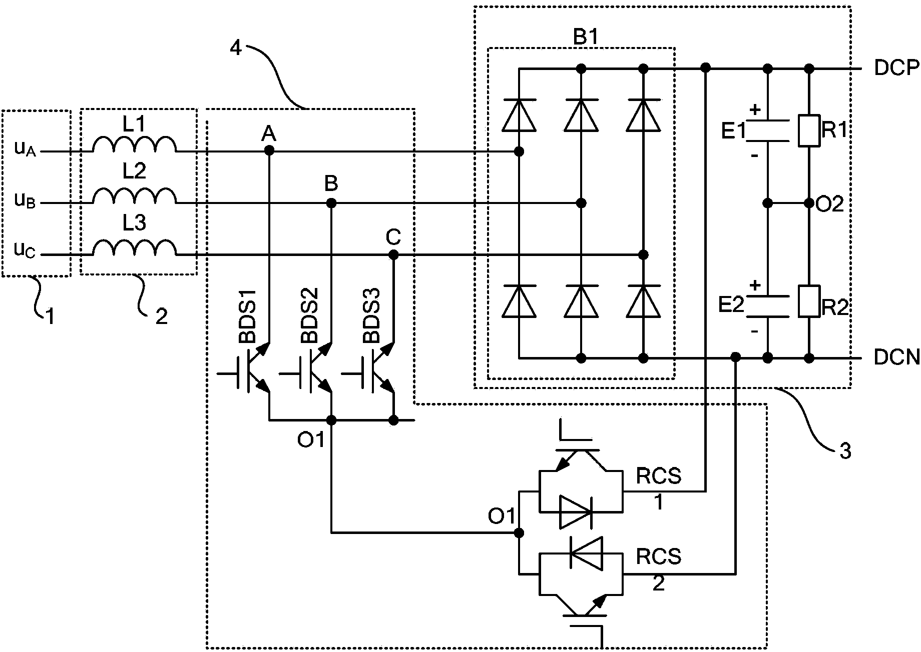 High power factor three phase rectification circuit