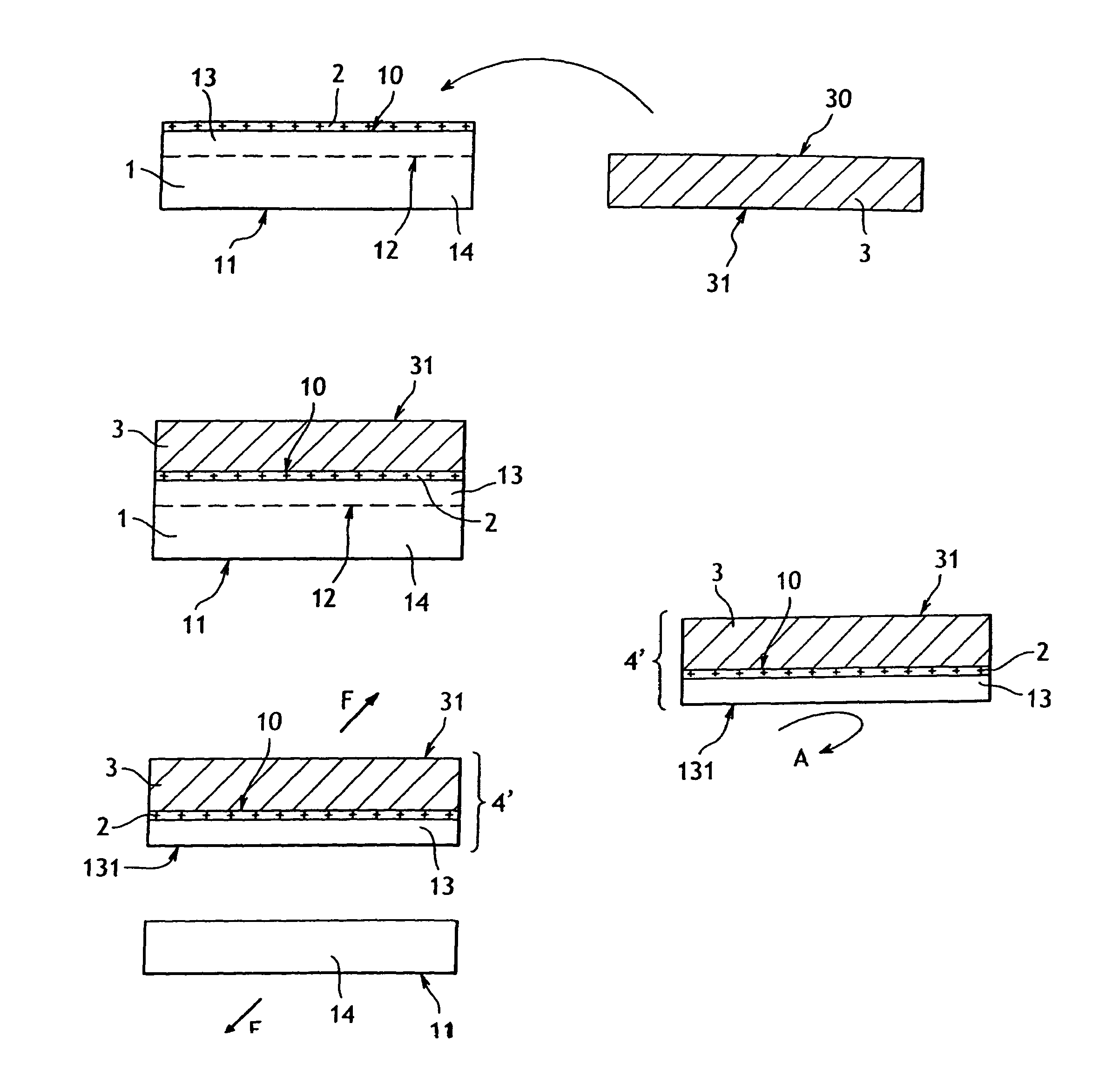 Method of producing a semiconductor structure having at least one support substrate and an ultrathin layer