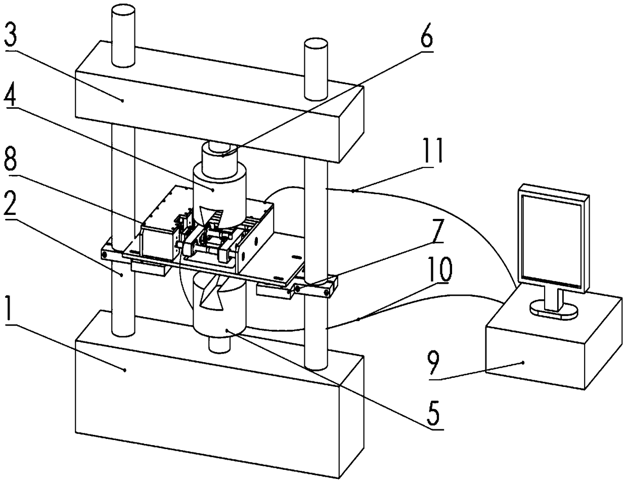 A fretting fatigue test method and its testing machine with real-time adjustable contact load