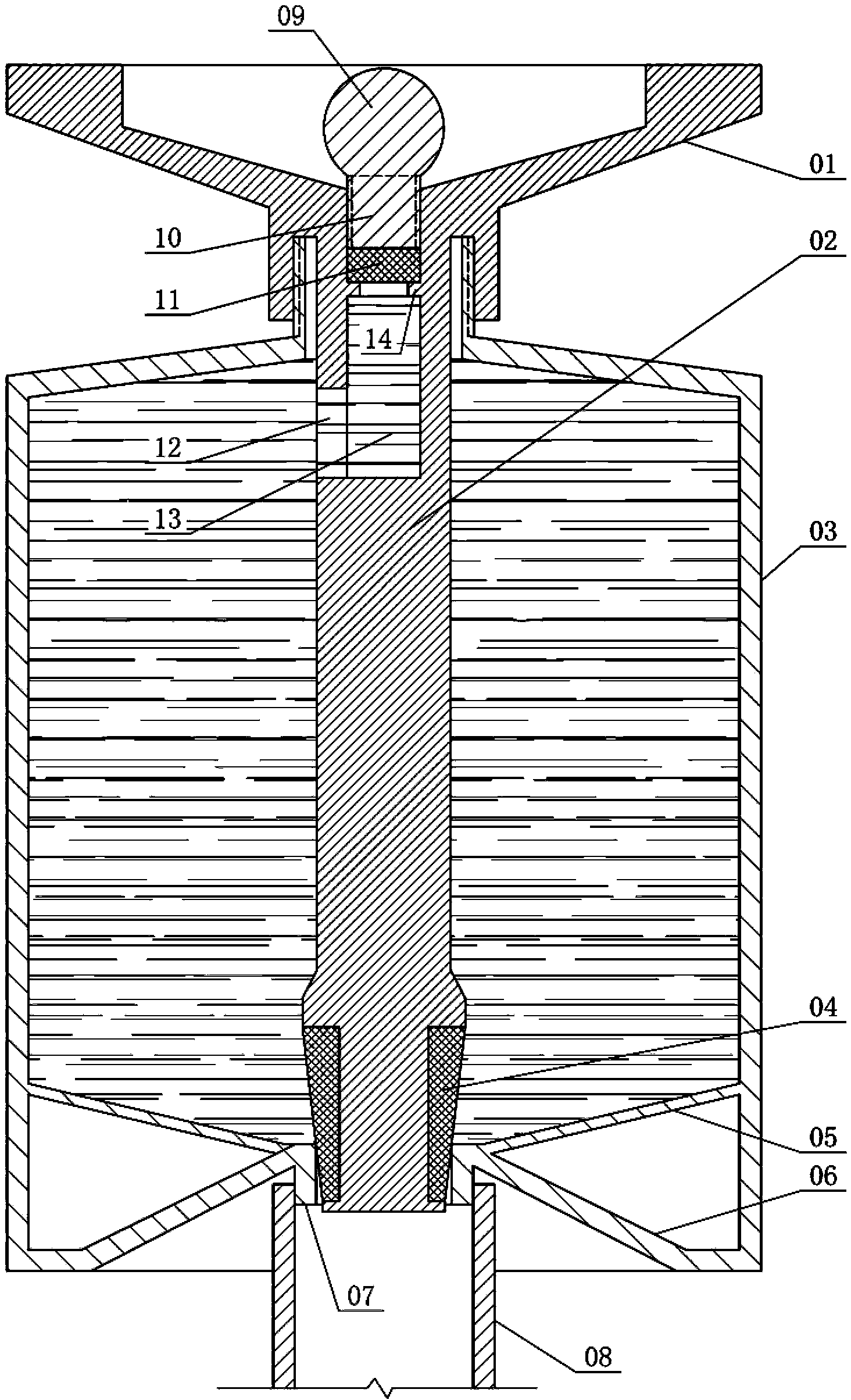 Bottom-cone-guided openable filling cylinder for glass cleanser