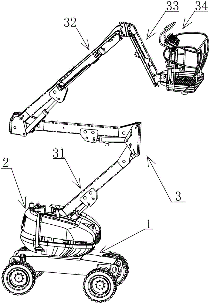 Crank arm type aerial work platform