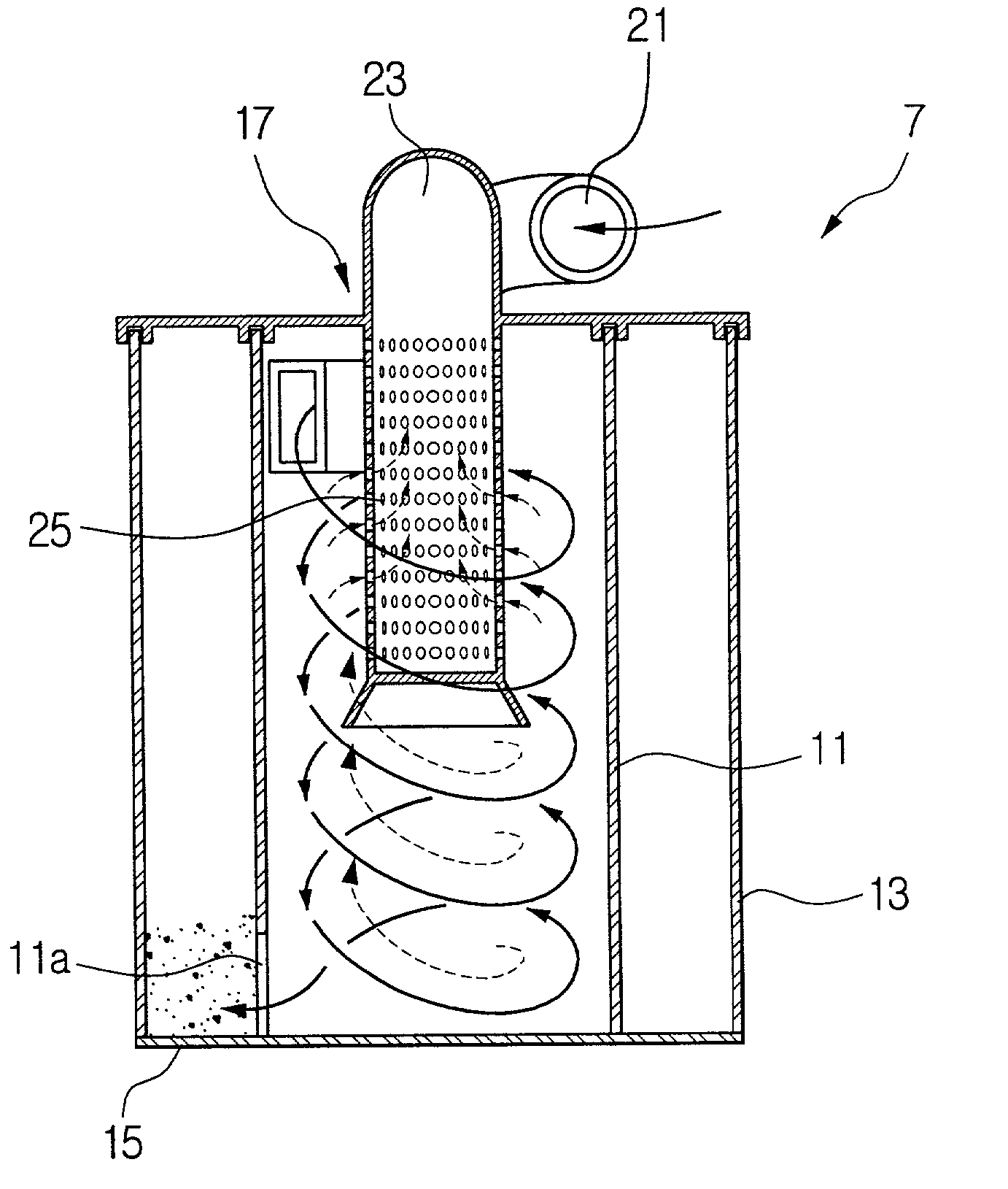 Cyclone type dust collecting apparatus for a vacuum cleaner