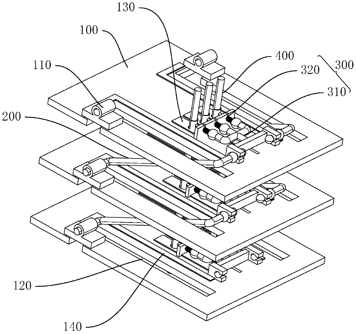 Double-connected linkage switch device and electrical equipment