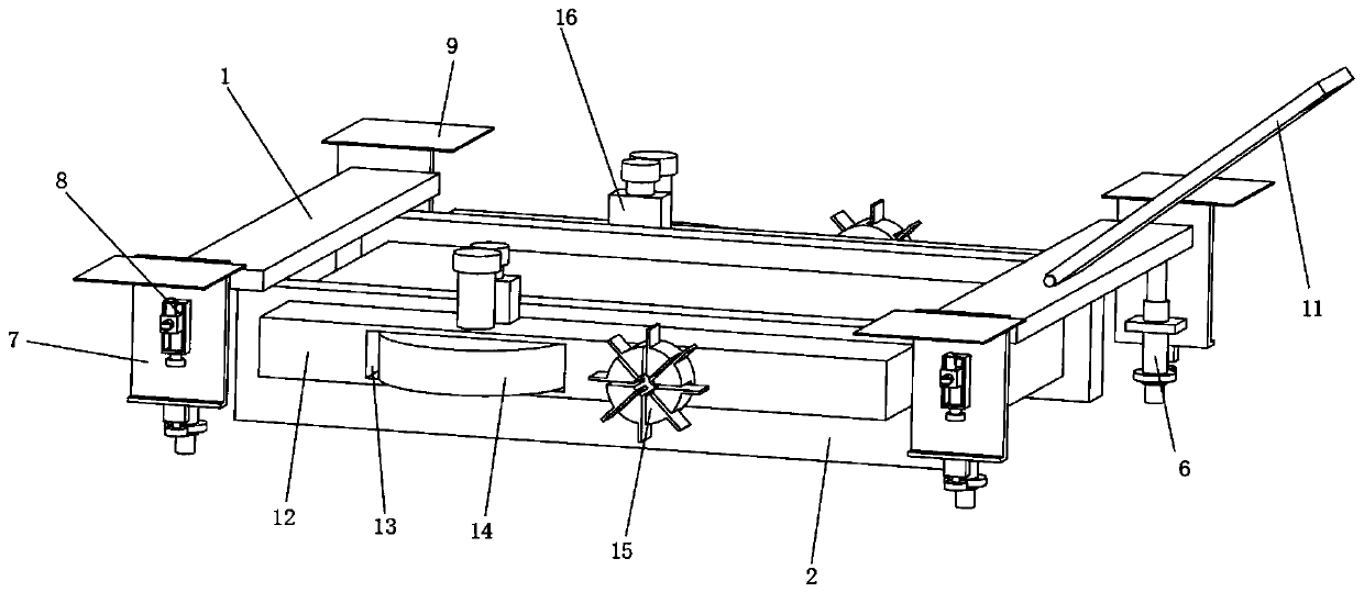 Treatment device for realizing continuous derusting work of steel rail for rail inner side cleaning