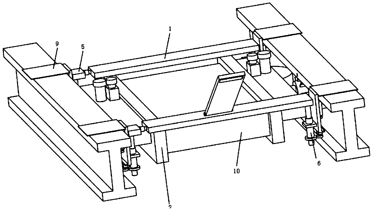 Treatment device for realizing continuous derusting work of steel rail for rail inner side cleaning