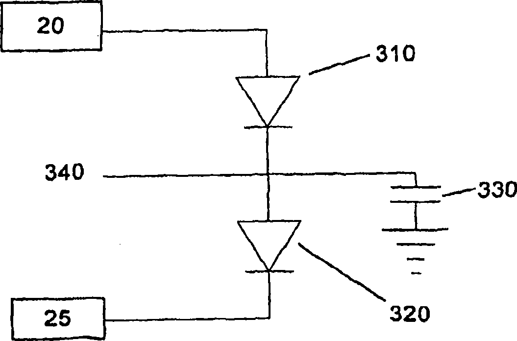 Capacitive sensing isolation using reversed biased diodes