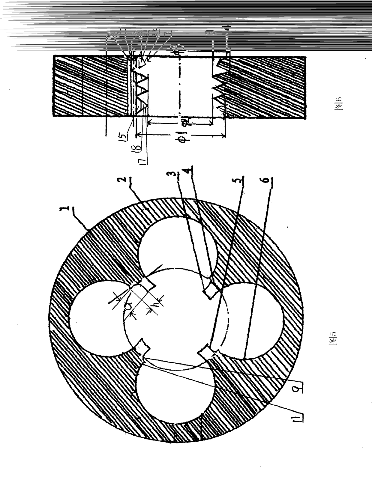 Different-diameter guiding combined cutting tap or combined cutting cone