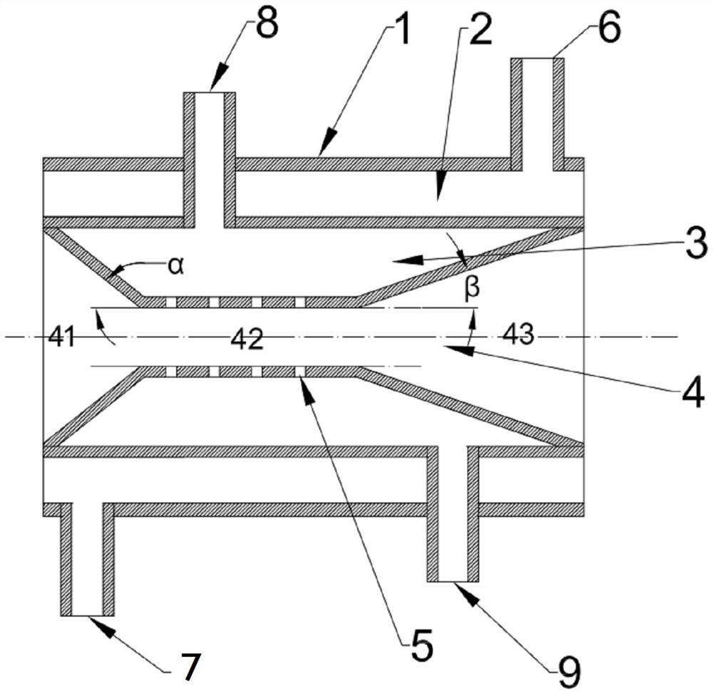 Cooling and washing device for coal gasification high-temperature pyrolysis gas