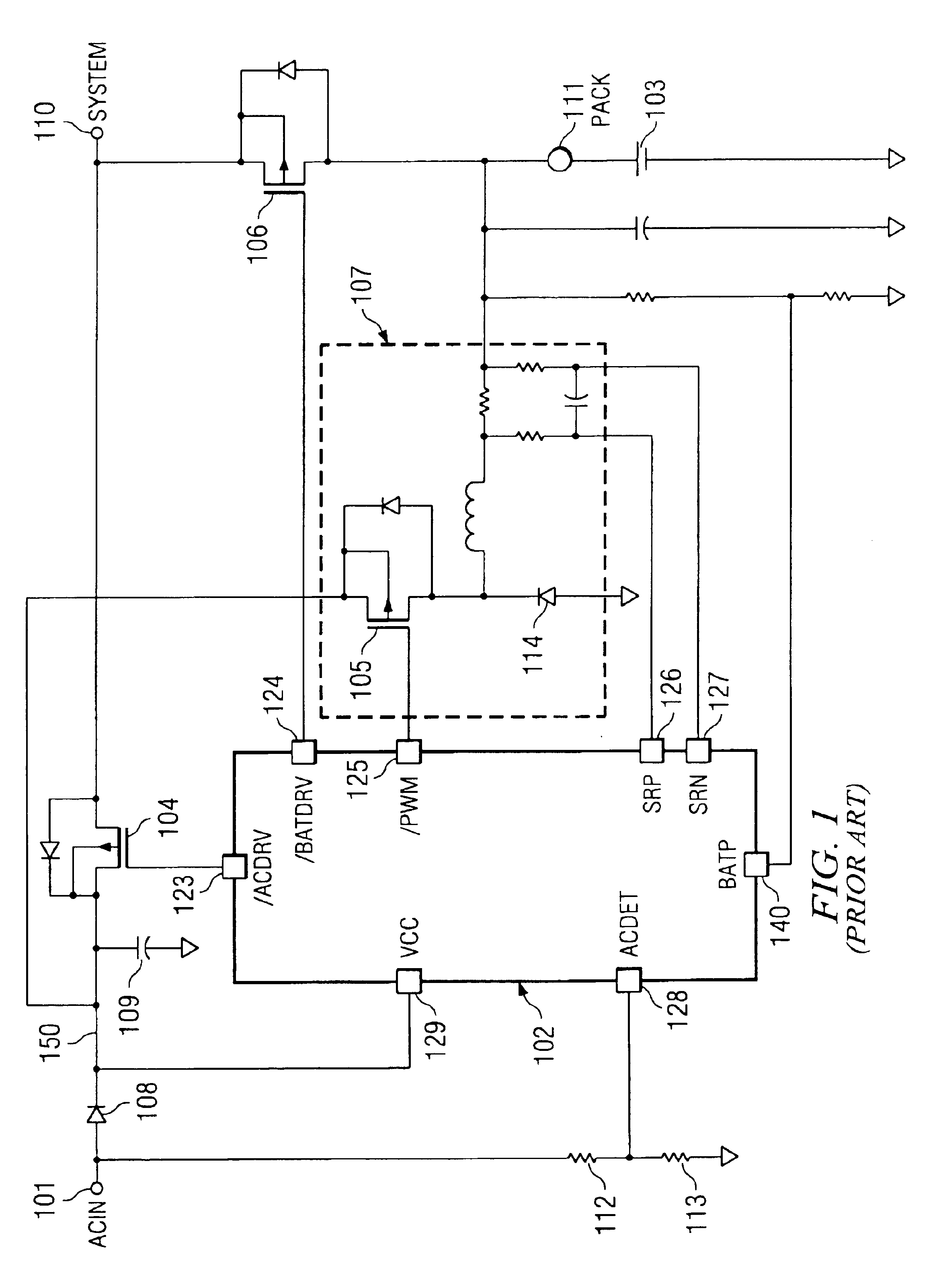 Architecture for switching between an external and internal power source